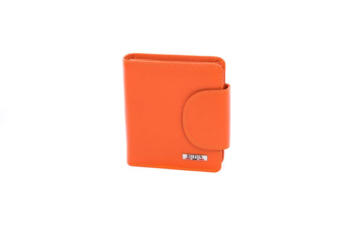 Компактный оранжевый кошелек женский